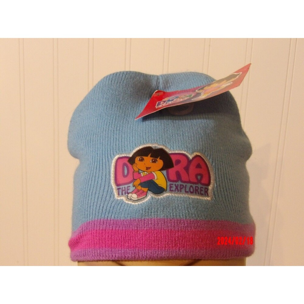 Nick Jr.‎ Childrens Girls Dora The Explorer Winter Beanie Hat Embroidered Blue